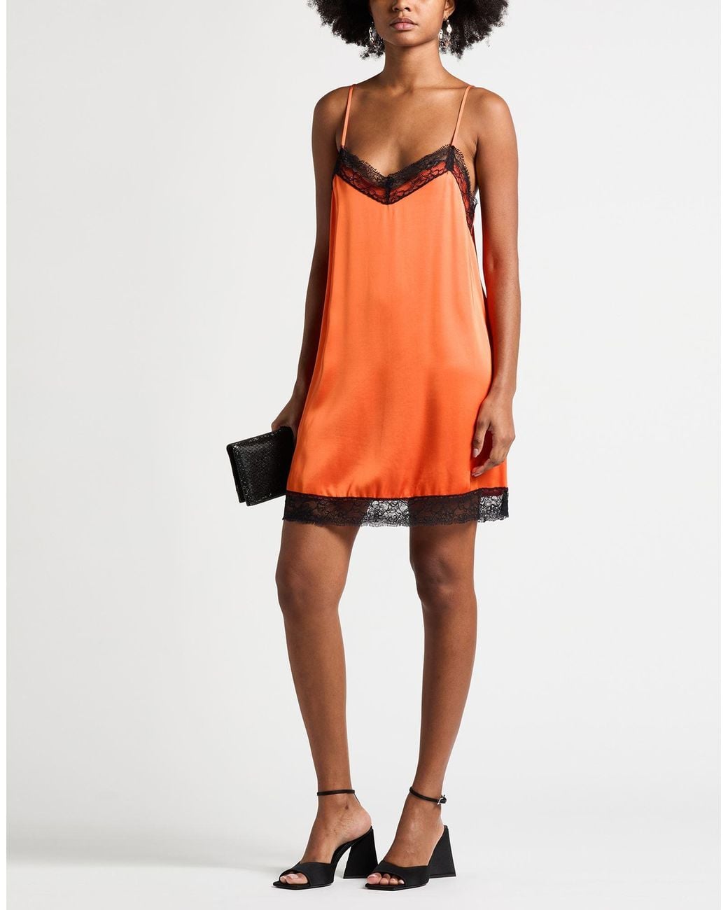 Gaelle Paris Orange Mini Dress Viscose