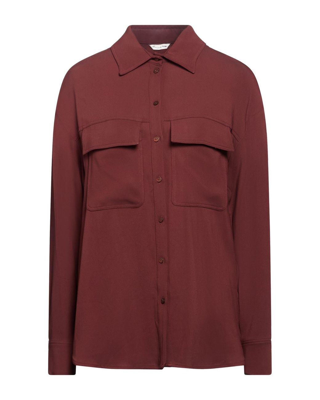 Manila Grace Red Burgundy Shirt Viscose, Elastane