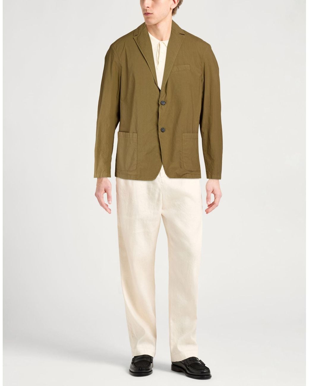 Altea Green Blazer Cotton, Elastane for men