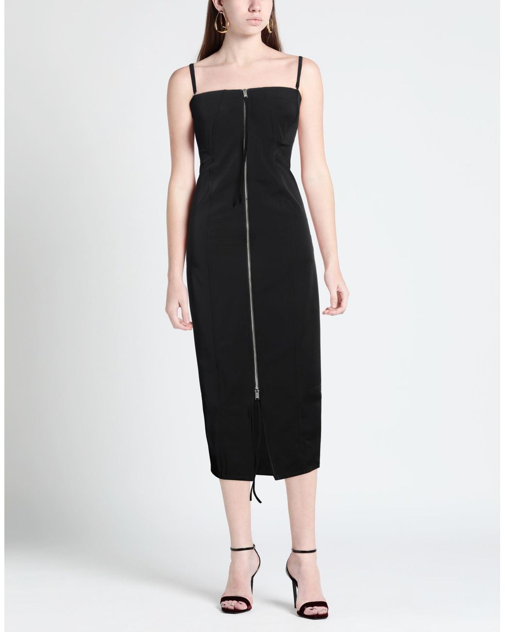 Blumarine Black Maxi Dress Polyester, Elastane