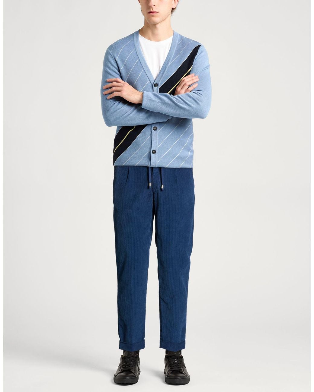 Barbati Blue Pants Cotton, Elastane for men