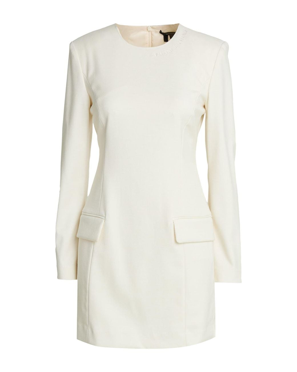 ARMANI EXCHANGE White Mini Dress Polyester, Viscose, Wool, Elastane