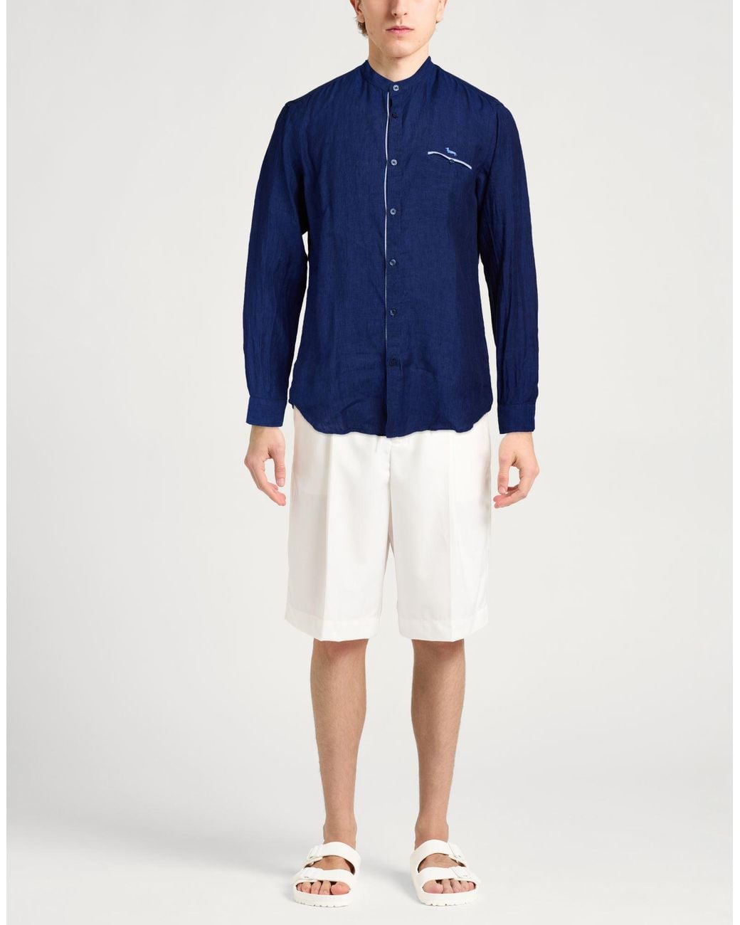 Harmont & Blaine Blue Shirt Linen for men