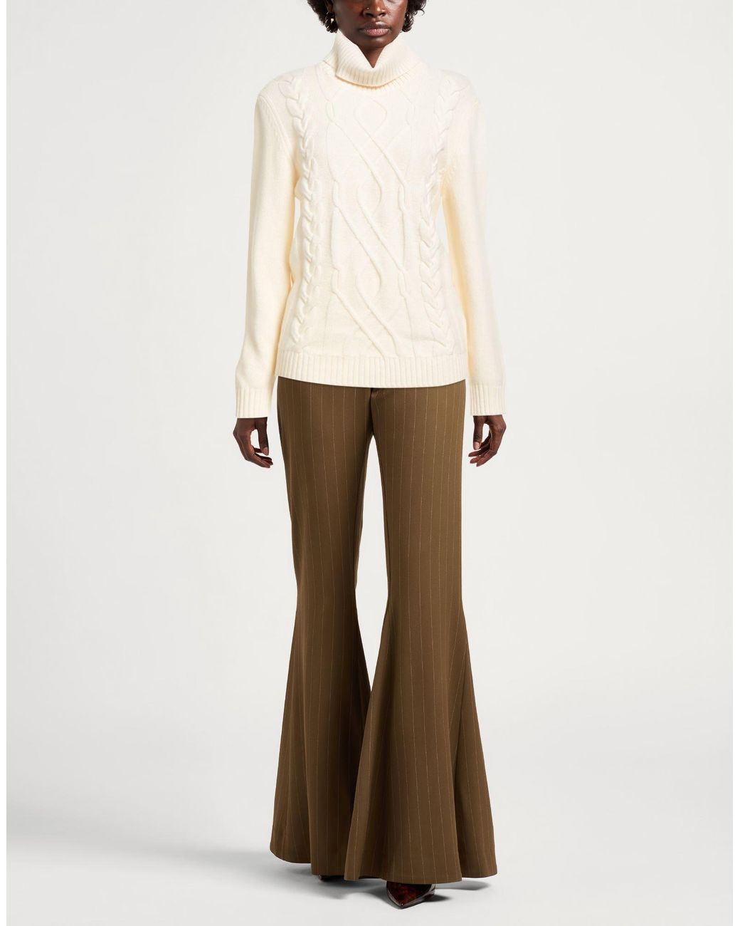 Bellwood White Cream Turtleneck Virgin Wool, Nylon