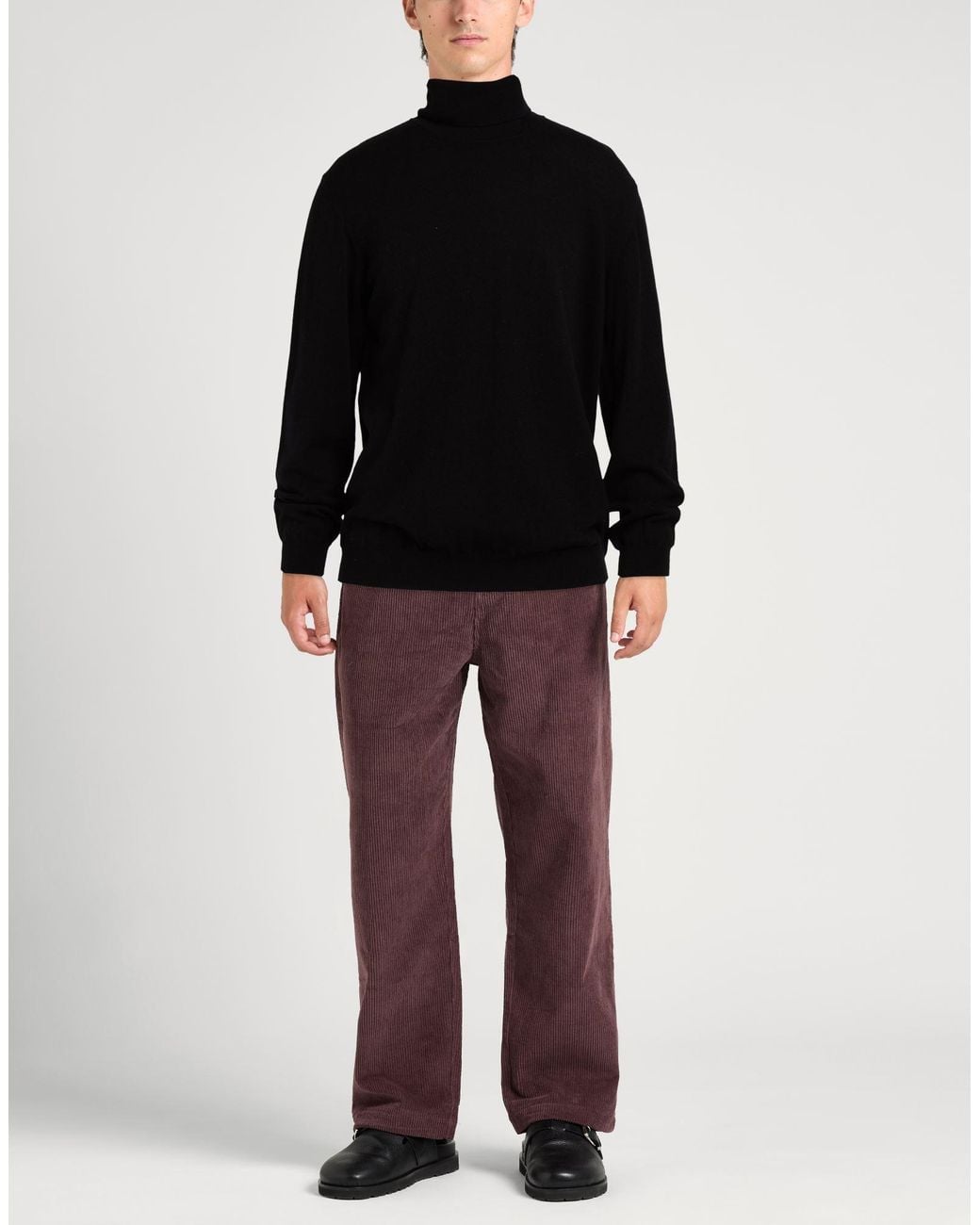 Alpha Studio Black Turtleneck Wool, Cashmere for men