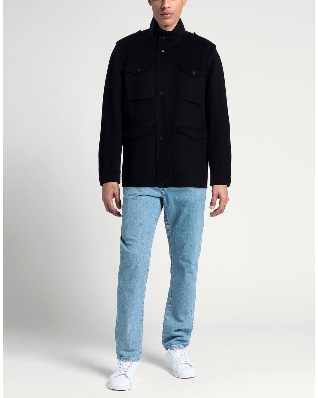 Paltò Blue Fabbrica Midnight Jacket Wool, Nylon for men