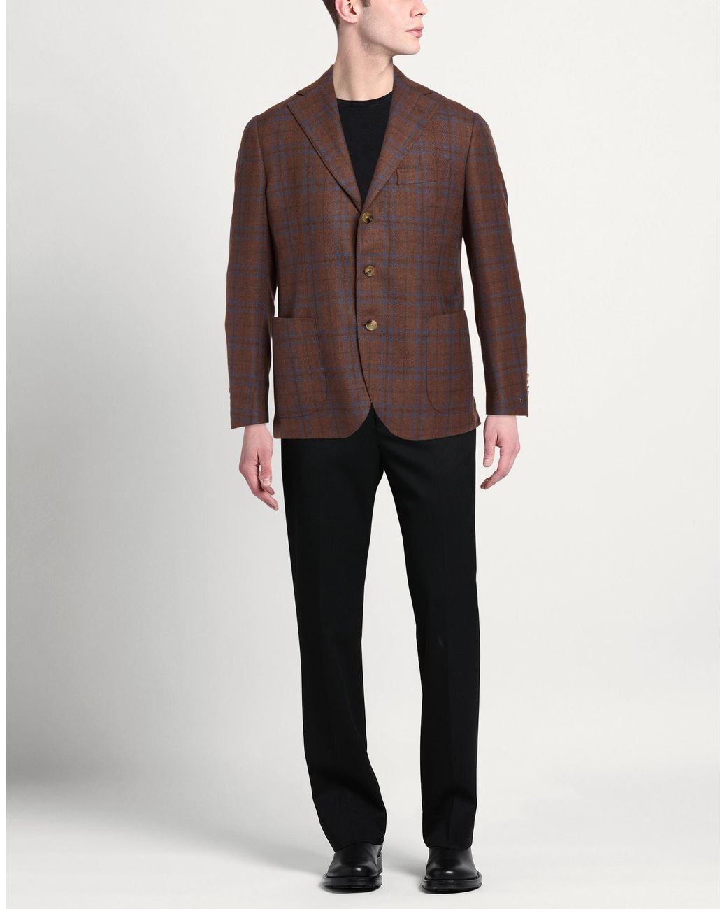 Luigi Borrelli Napoli Brown Blazer Virgin Wool, Cashmere for men