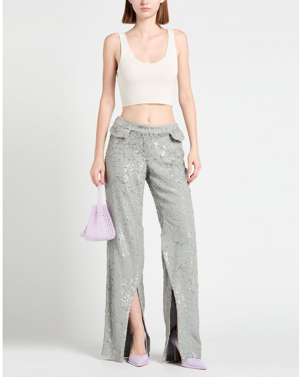 The Mannei Gray Pants Viscose, Elastane
