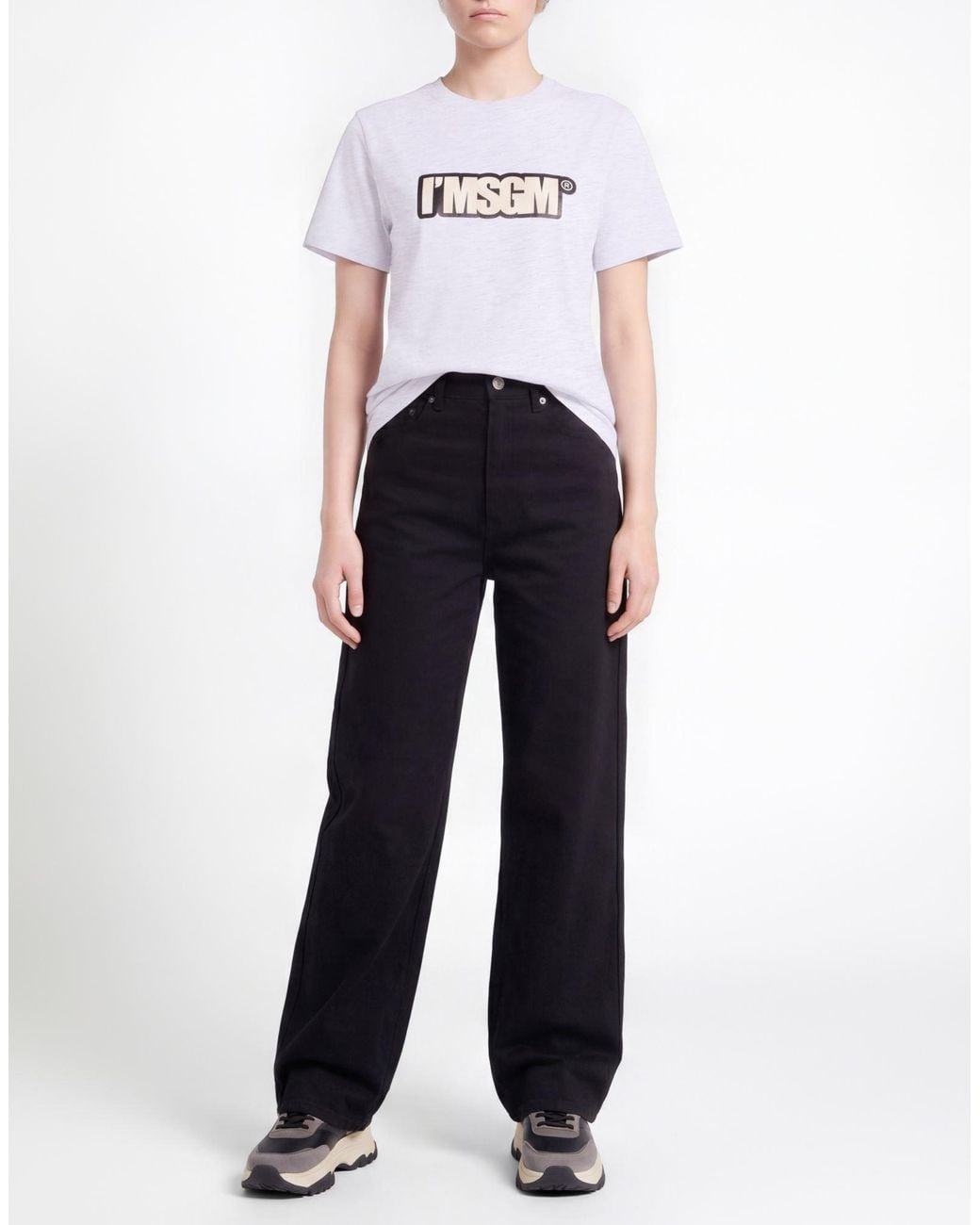 MSGM White T-Shirt Cotton