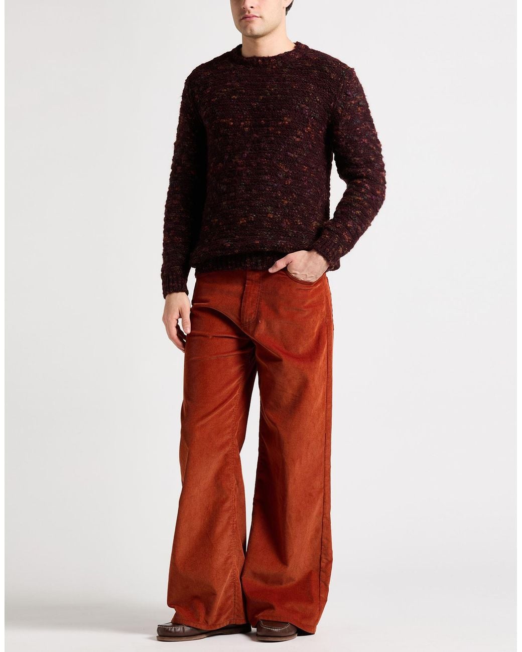 Officina 36 Brown Sweater Acrylic, Polyester, Wool for men