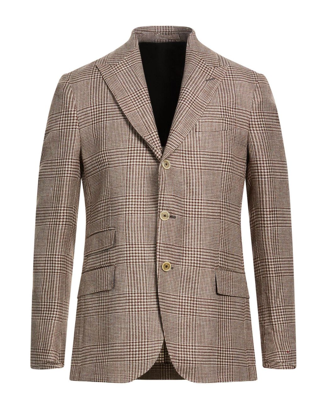Eleventy Brown Blazer Linen, Wool, Silk for men