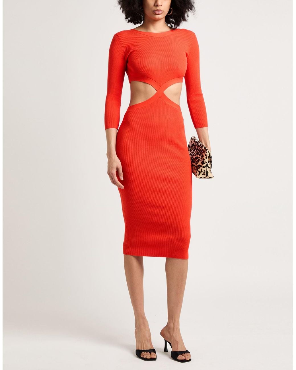 Elisabetta Franchi Red Midi Dress