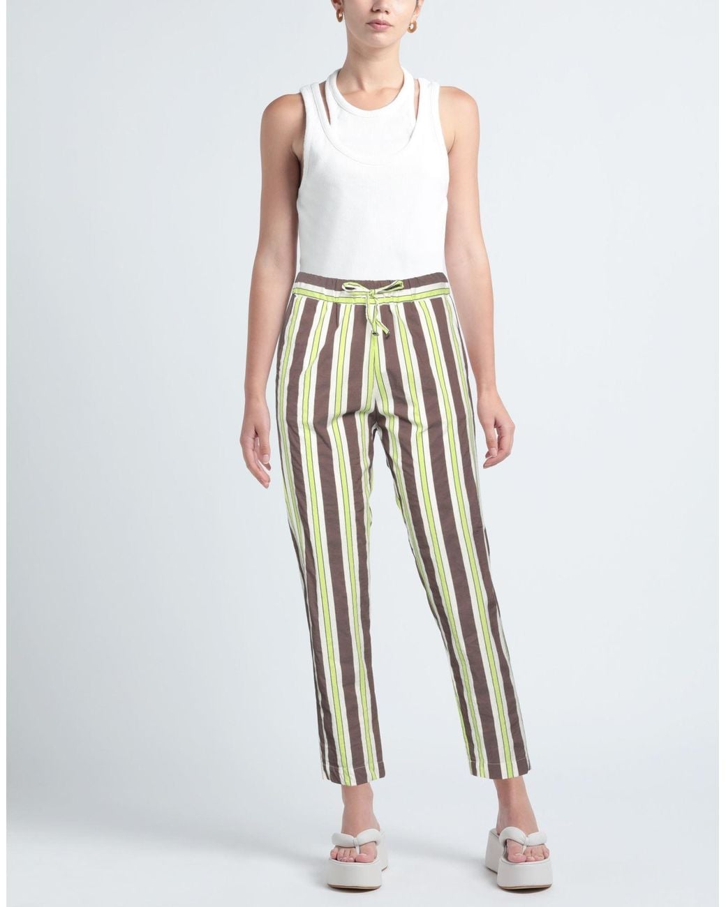 Myths White Pants Cotton, Polyamide, Elastane