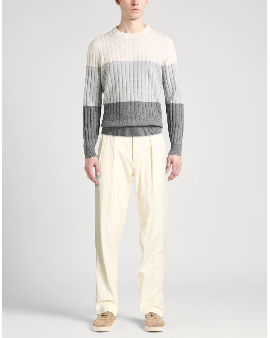 Lardini White Pants Cotton, Elastane for men