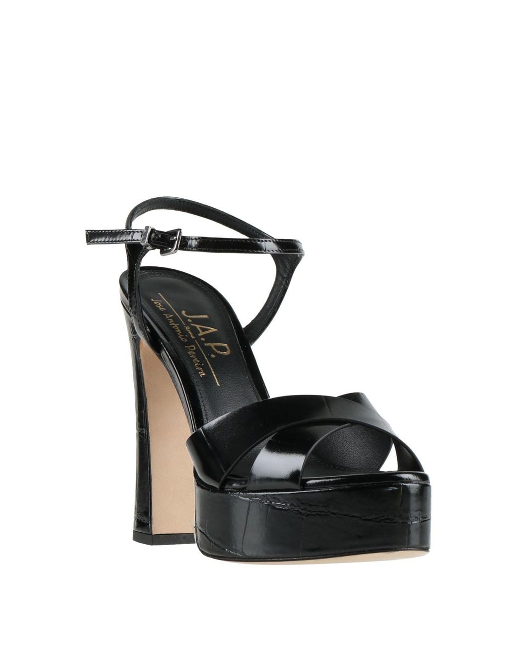 J.A.P. JOSE ANTONIO PEREIRA Black Sandals Leather