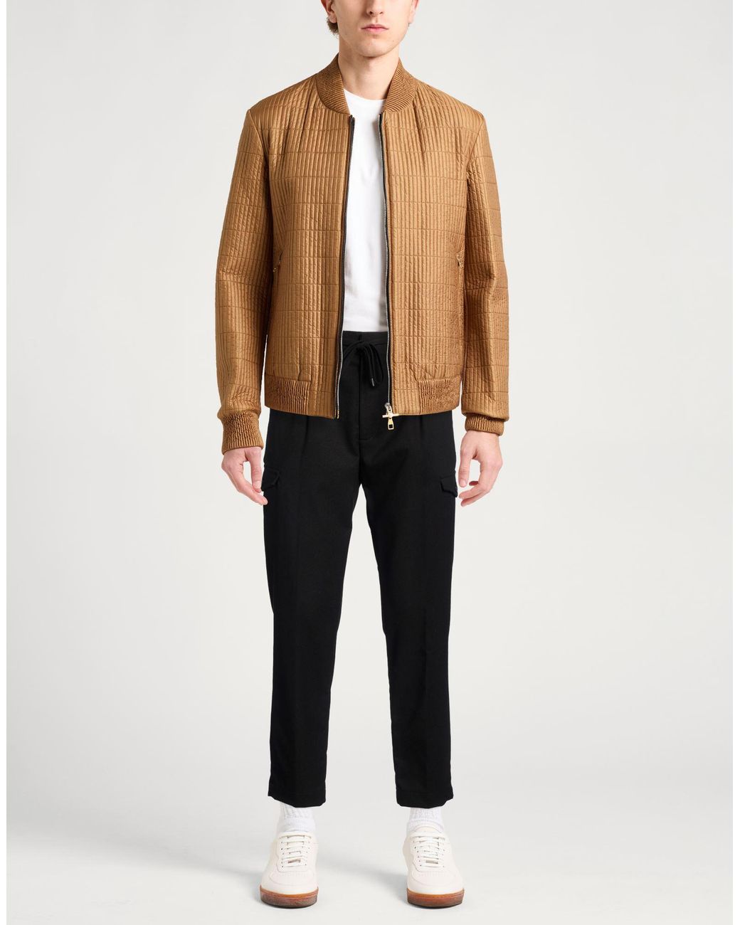 Paolo Pecora Black Pants Polyester, Viscose, Elastane for men