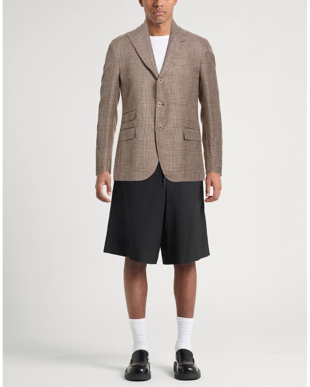 Eleventy Brown Blazer Linen, Wool, Silk for men