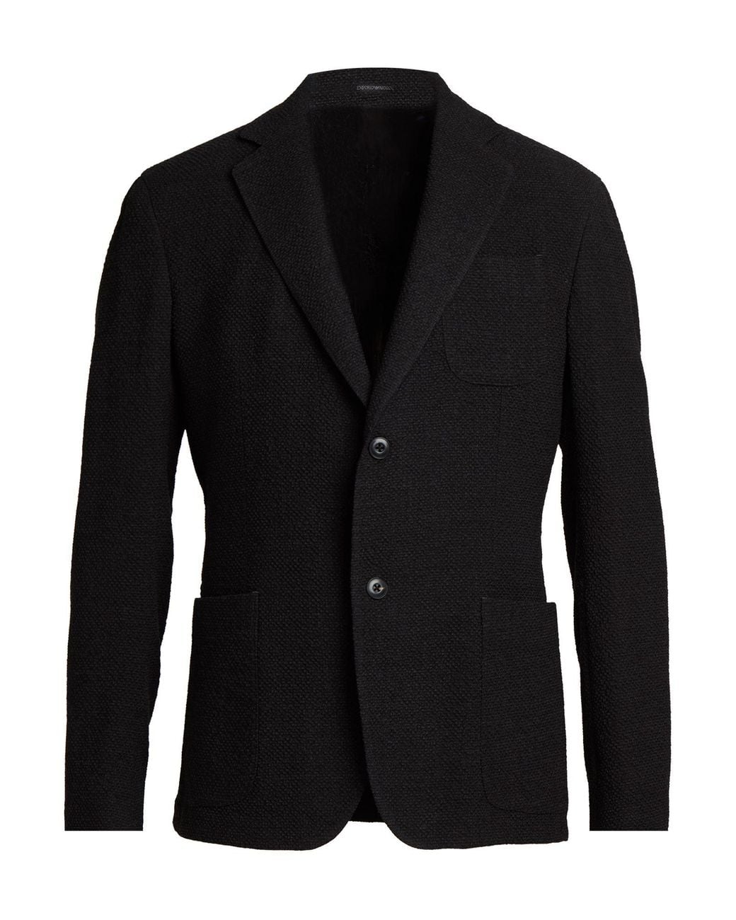 Emporio Armani Black Blazer Virgin Wool, Elastane for men