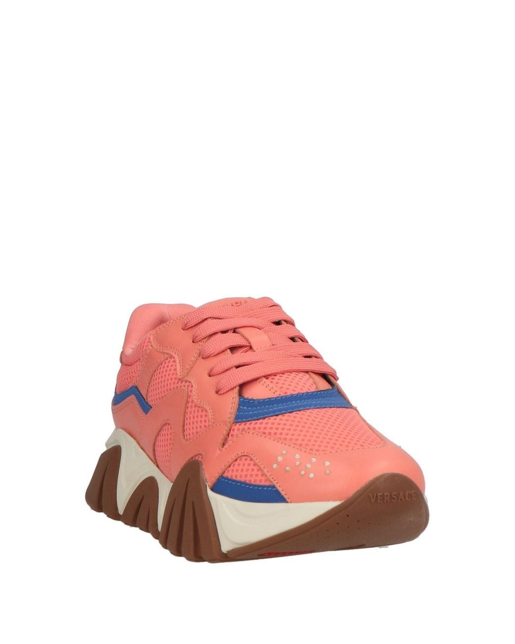 Versace Pink Sneakers Leather, Textile Fibers