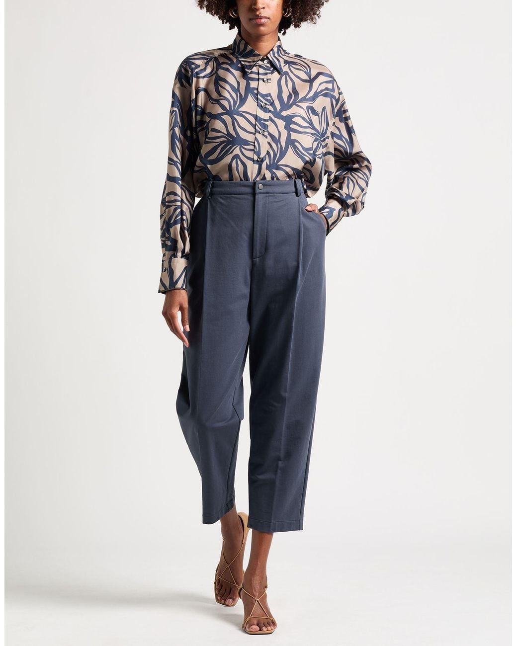 Brunello Cucinelli Blue Pants Cotton, Elastane