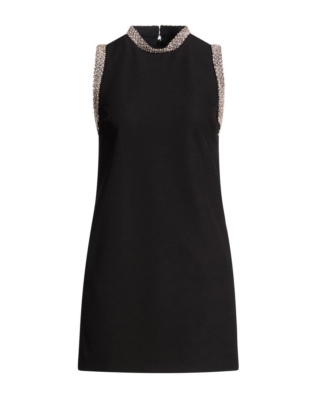 Sandro Black Mini Dress Polyester, Elastane