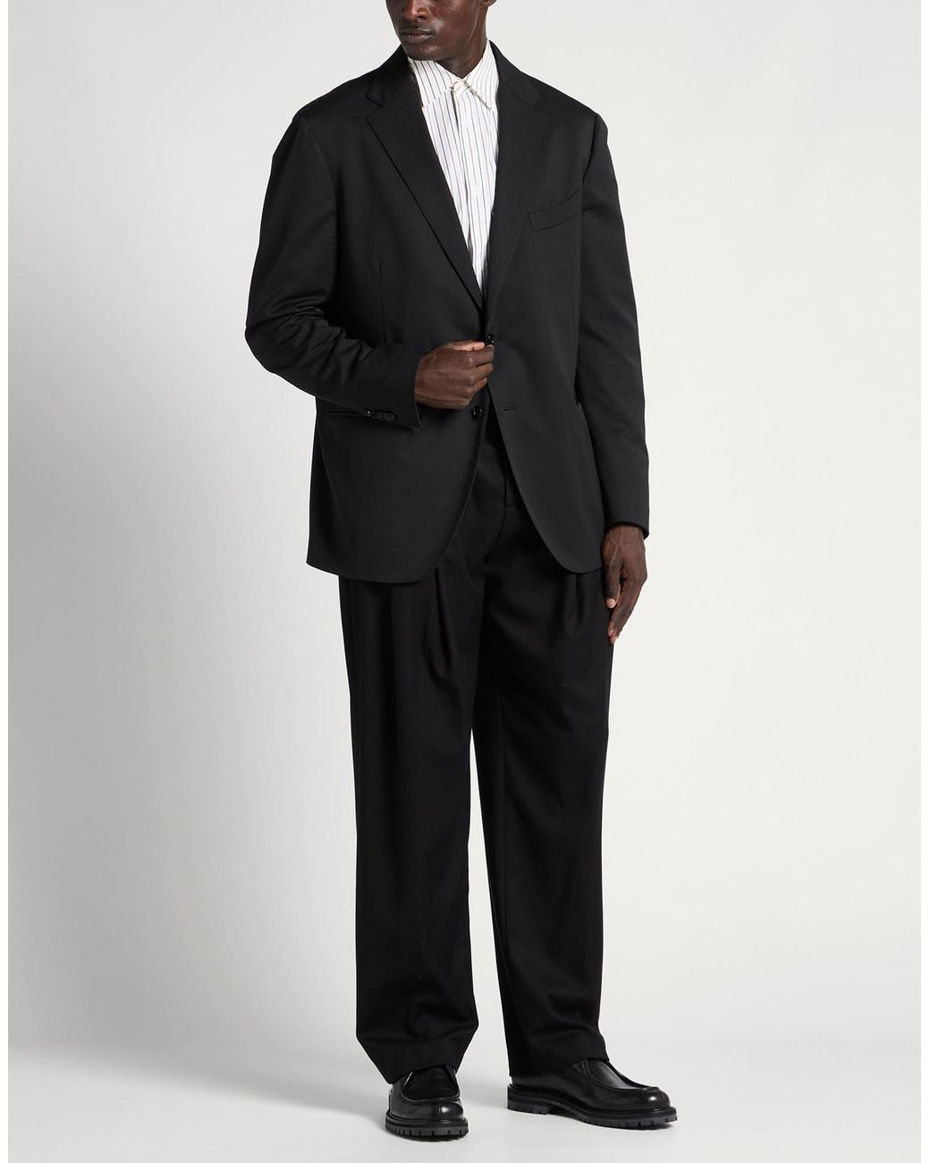 Lardini Black Blazer Polyester, Wool, Elastane for men
