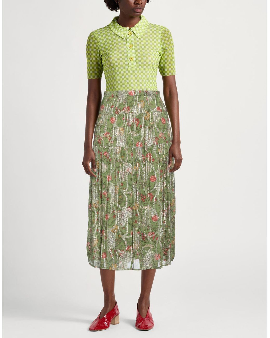 Jupe Midi Ba&sh en coloris Green