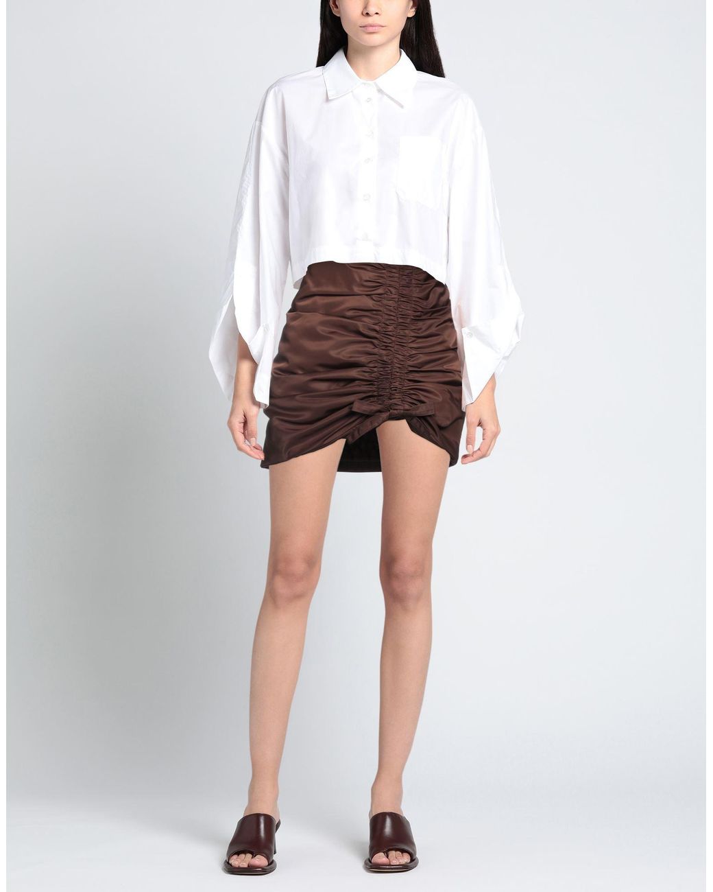 Ganni Brown Mini Skirt