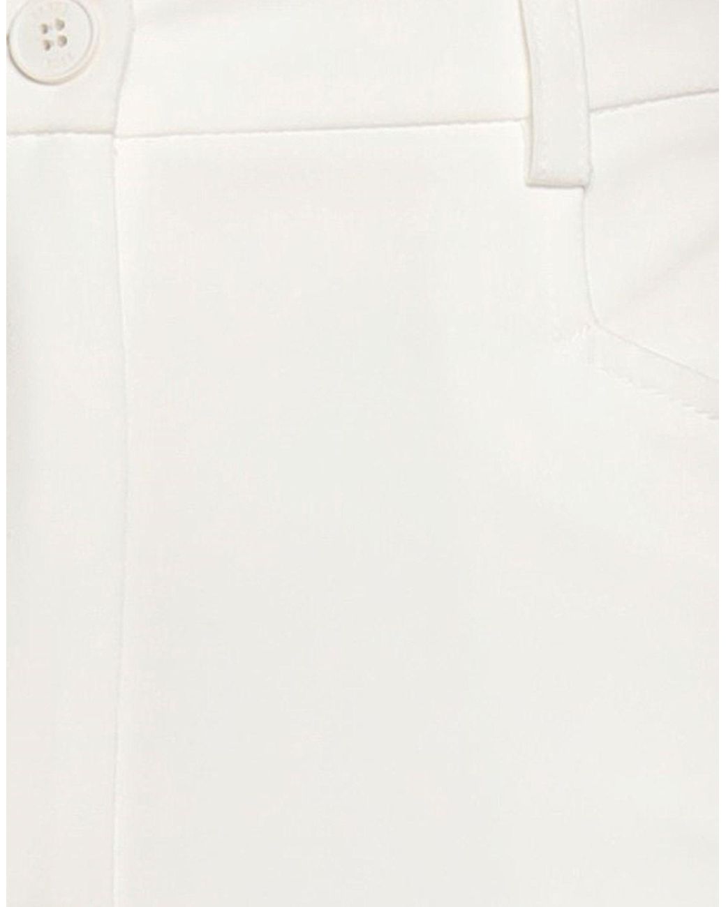 Denny Rose White Ivory Pants Polyester, Viscose, Elastane