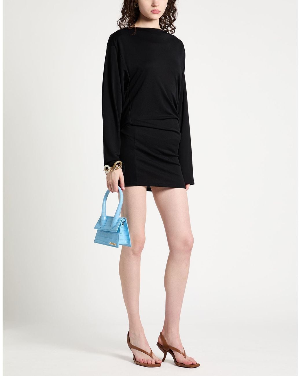Jacquemus Black Mini Dress Viscose, Polyamide