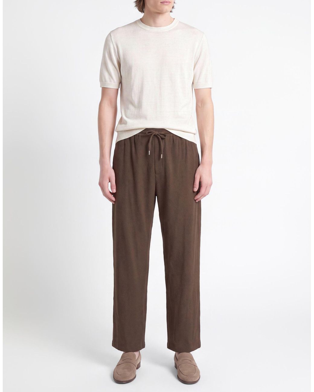 A Kind Of Guise Brown Pants Cotton, Wool, Polyamide, Elastane for men