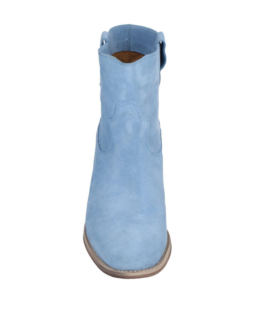 GISÉL MOIRÉ Leather Ankle Boots in Sky Blue (Blue) | Lyst
