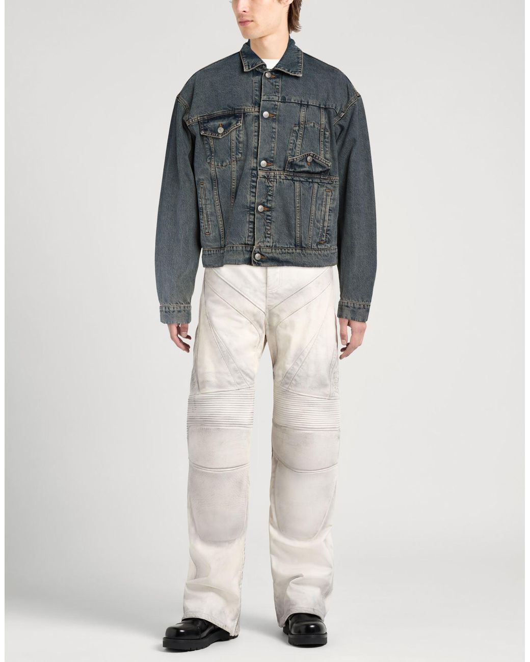 MM6 by Maison Margiela Gray Denim Outerwear Cotton for men