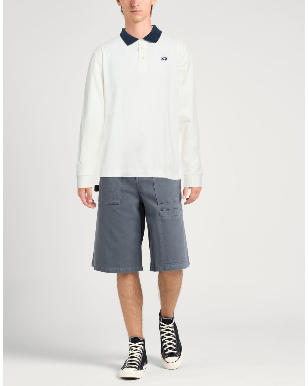 La Martina White Polo Shirt Cotton for men