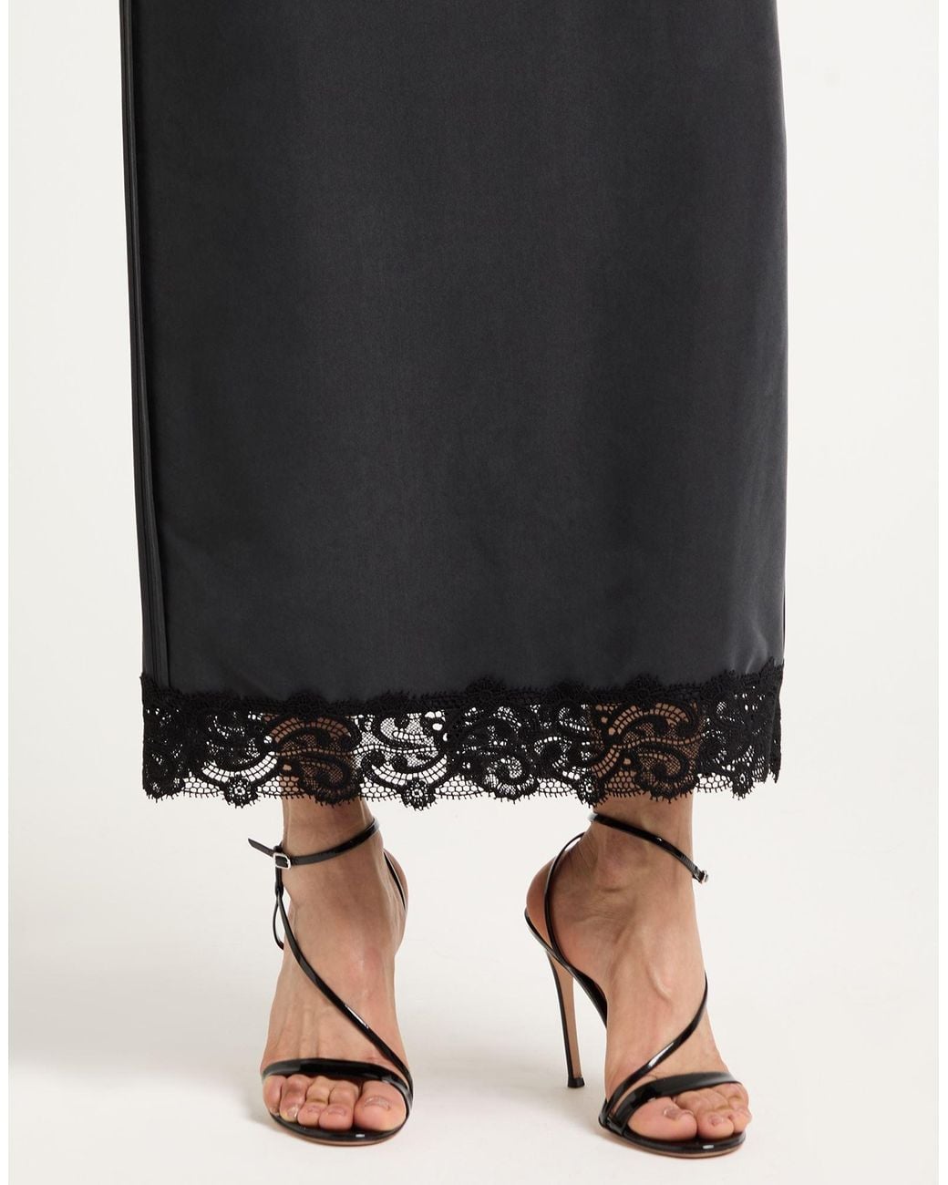 Alysi Black Maxi Skirt Modal, Polyester