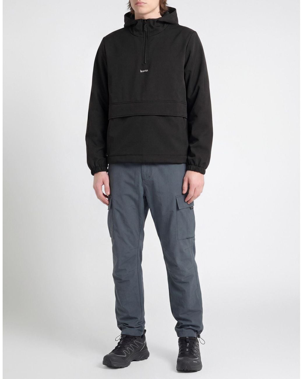 DISCLAIMER Black Jacket Polyester, Elastane for men