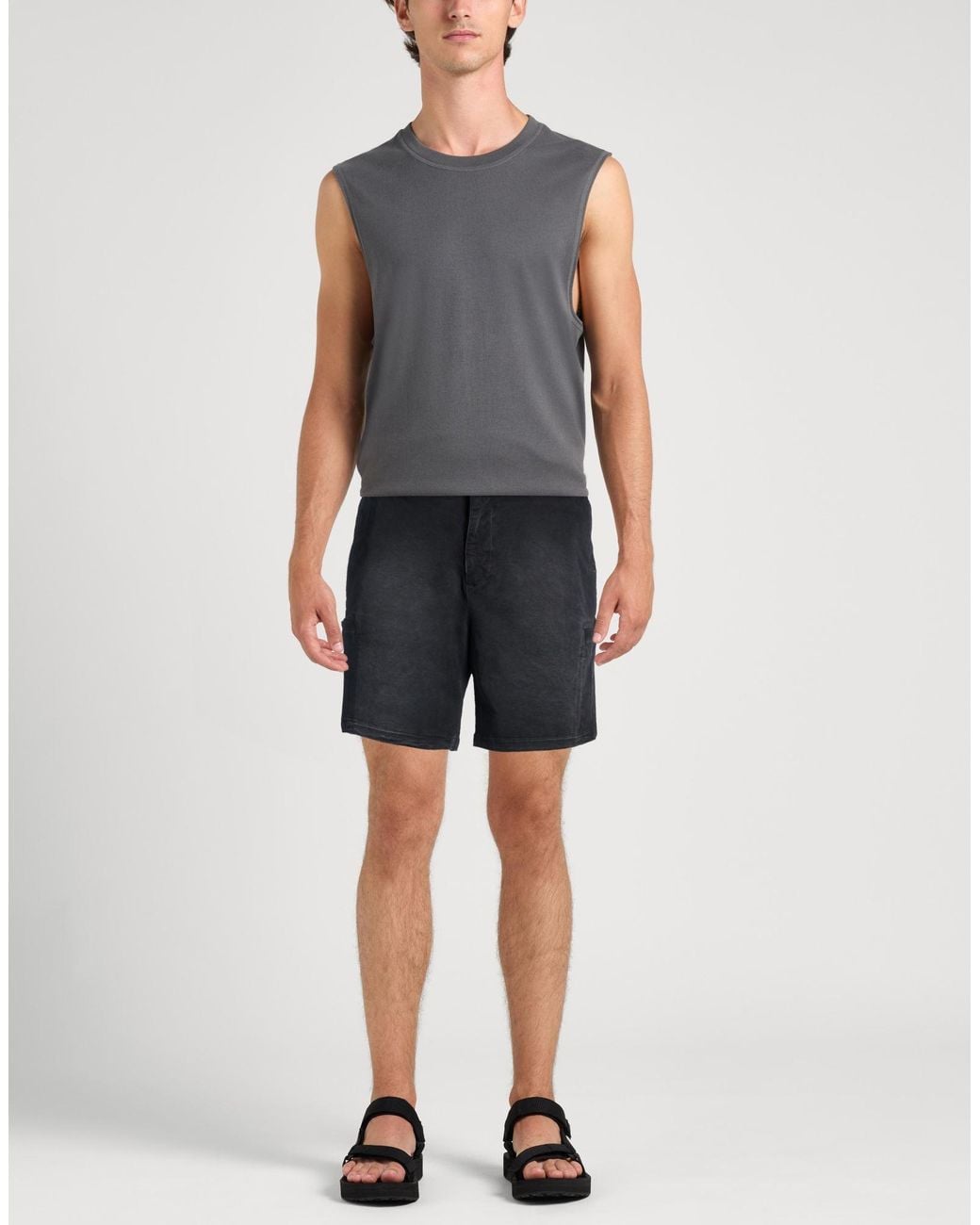 Represent Black Shorts & Bermuda Shorts Cotton, Elastane for men