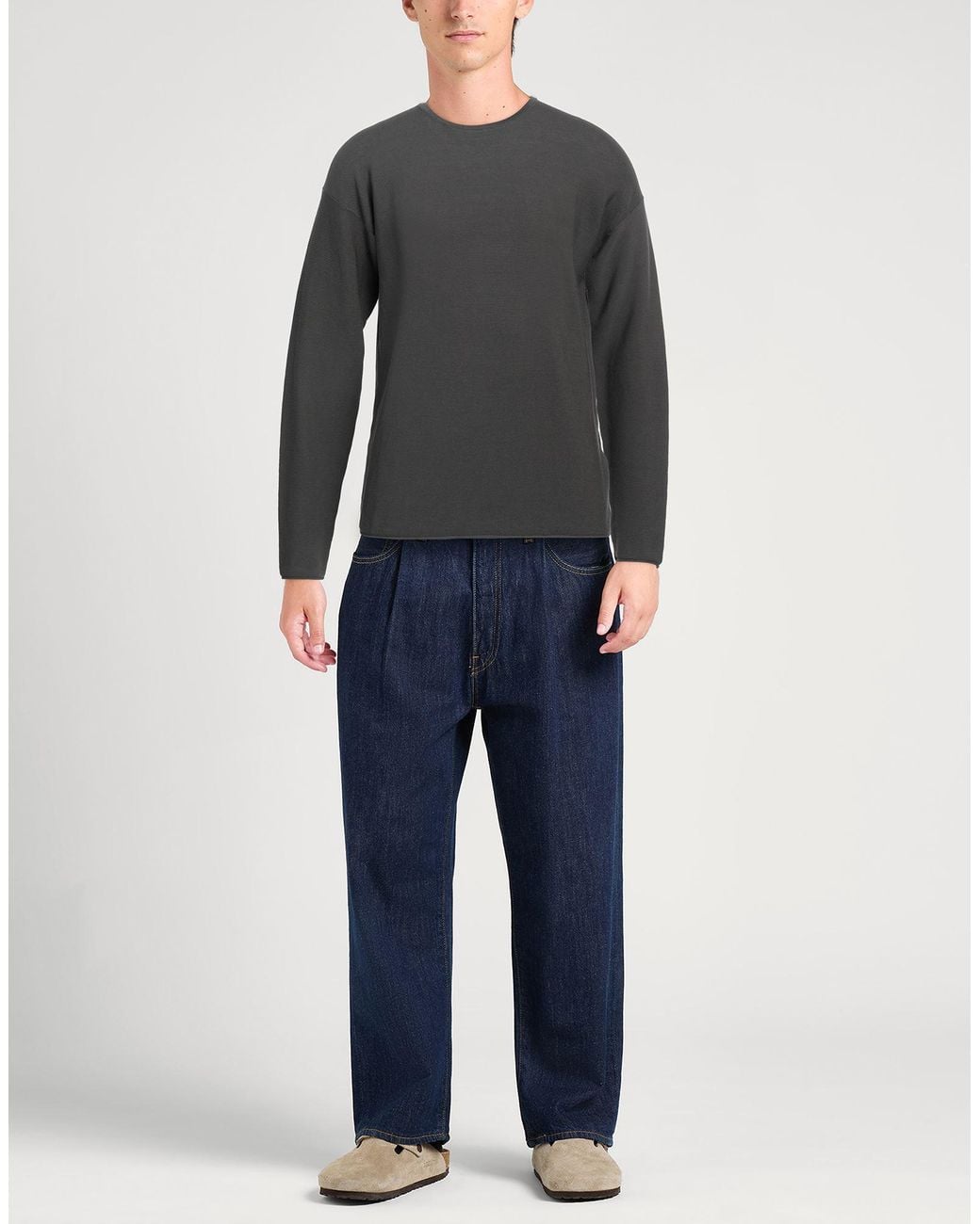 Isabel Benenato Gray Sweater Cotton for men