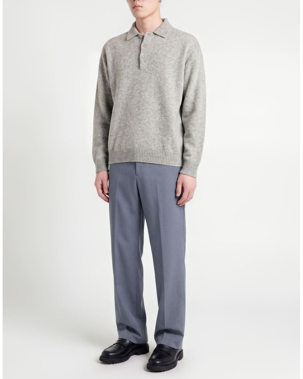 Laneus Gray Sweater Cashmere, Silk, Polyester for men
