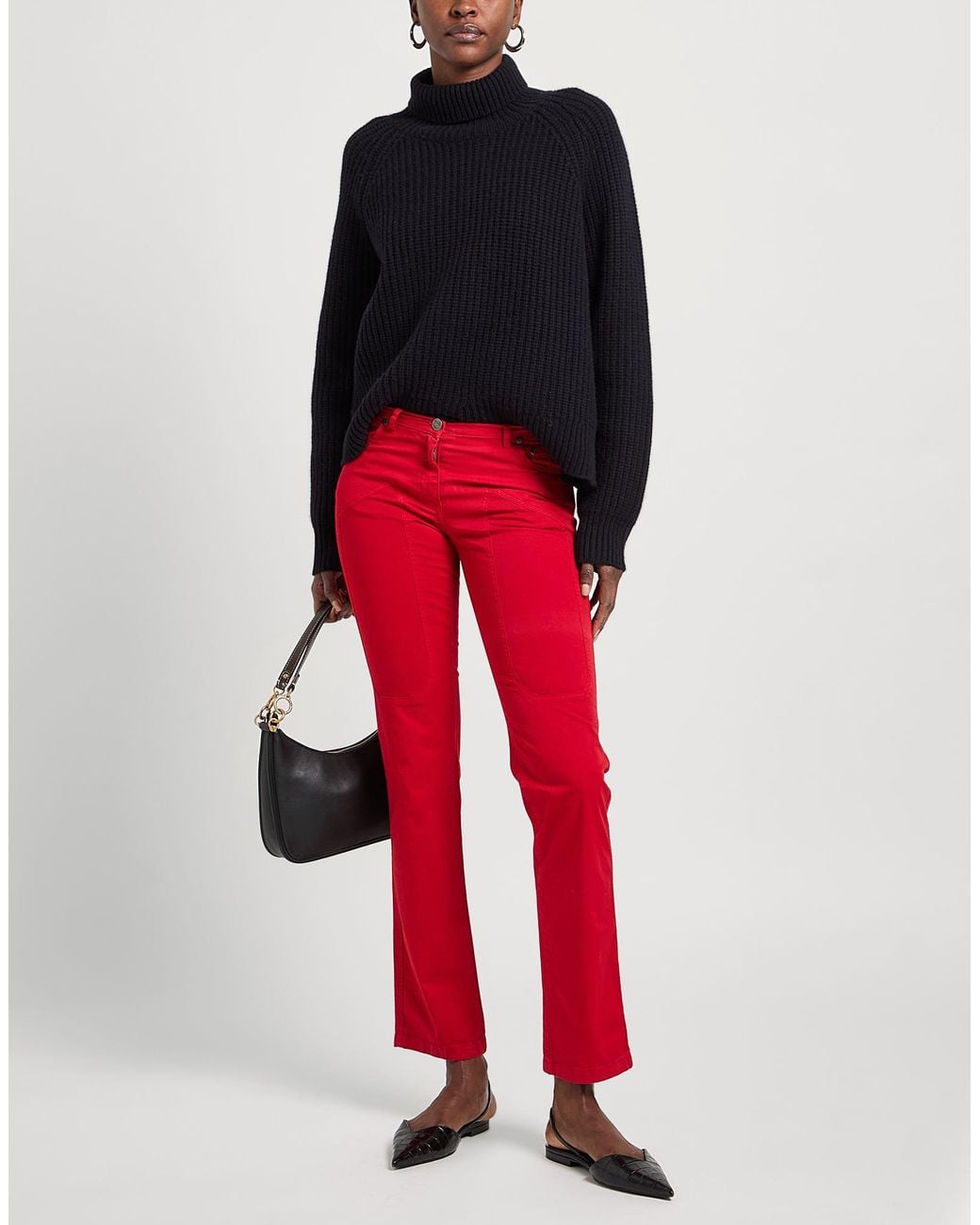 Jeckerson Red Pants Cotton, Elastane