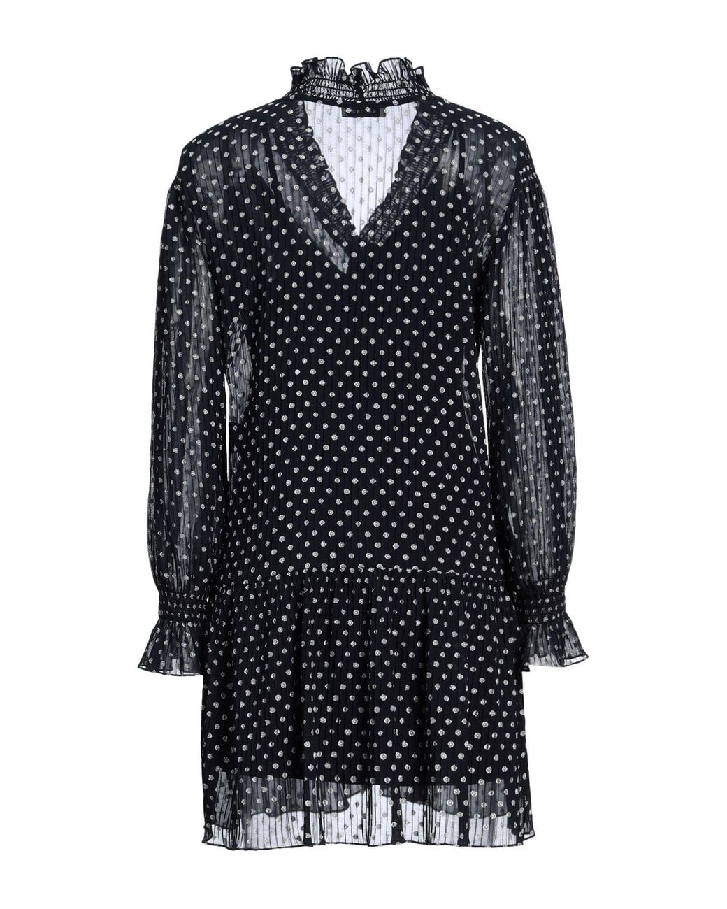 Sandro Blue Mini Dress Polyester, Viscose