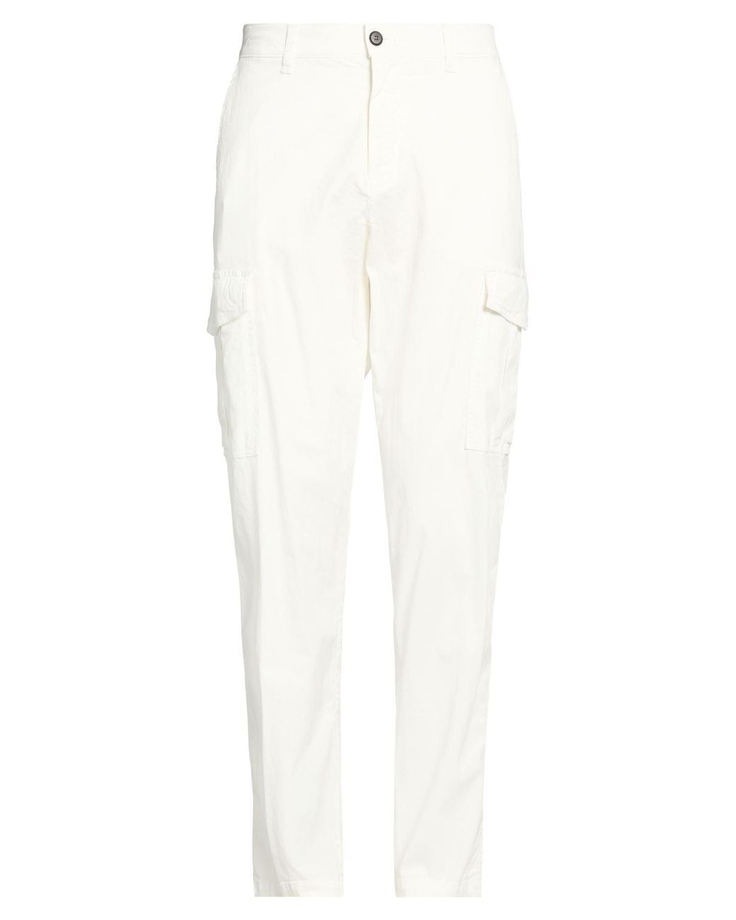 Eleventy White Pants Lyocell, Cotton, Elastane for men