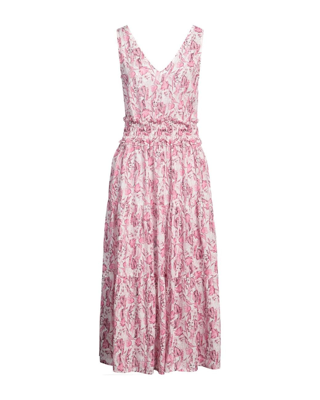 120% Lino Pink Midi Dress