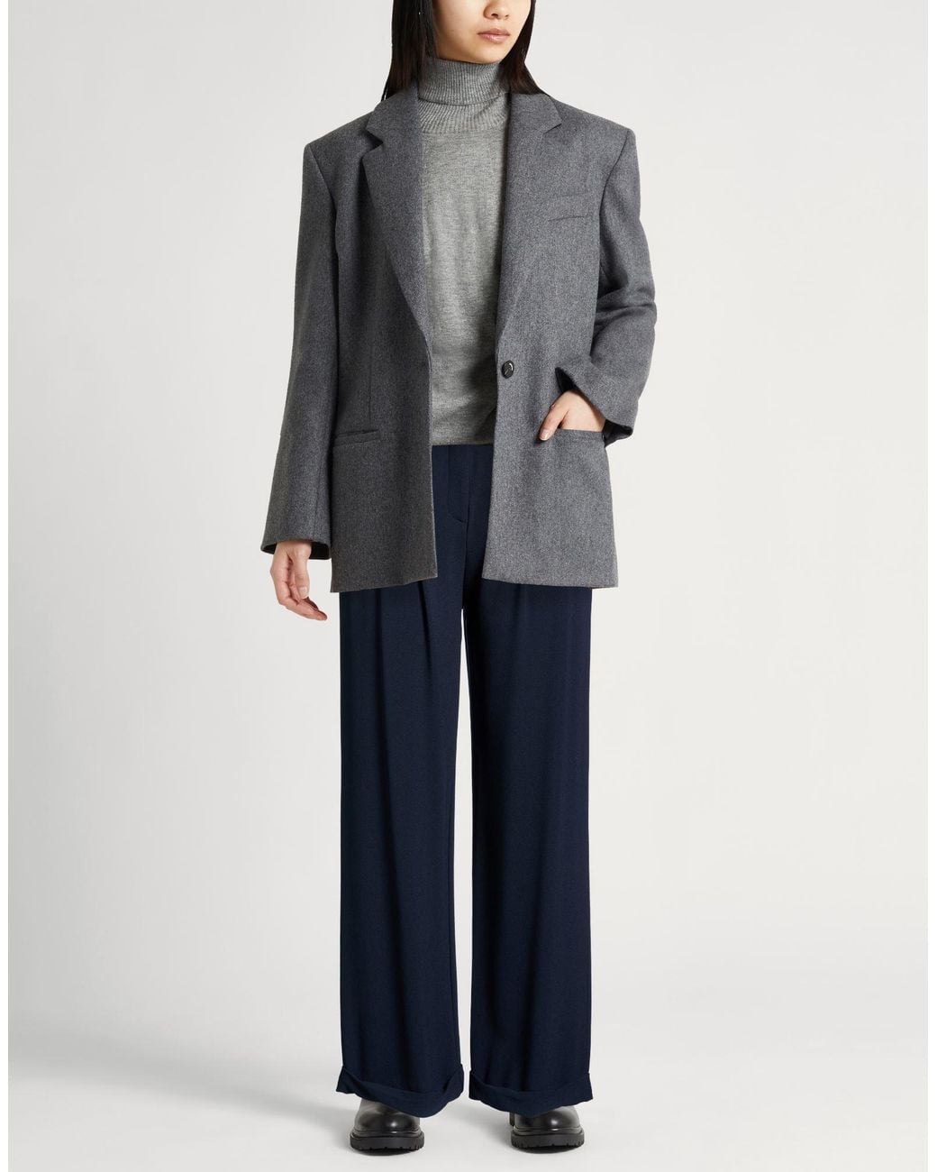 Emporio Armani Blue Midnight Pants Polyester, Elastane