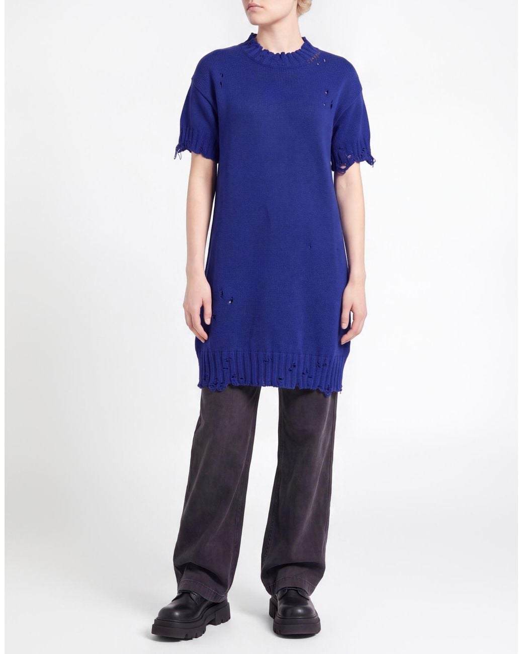 Marni Blue Bright Mini Dress Cotton