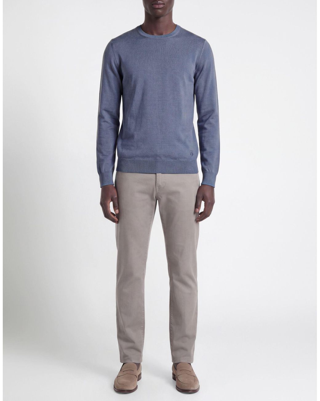 Corneliani Blue Sweater Virgin Wool for men