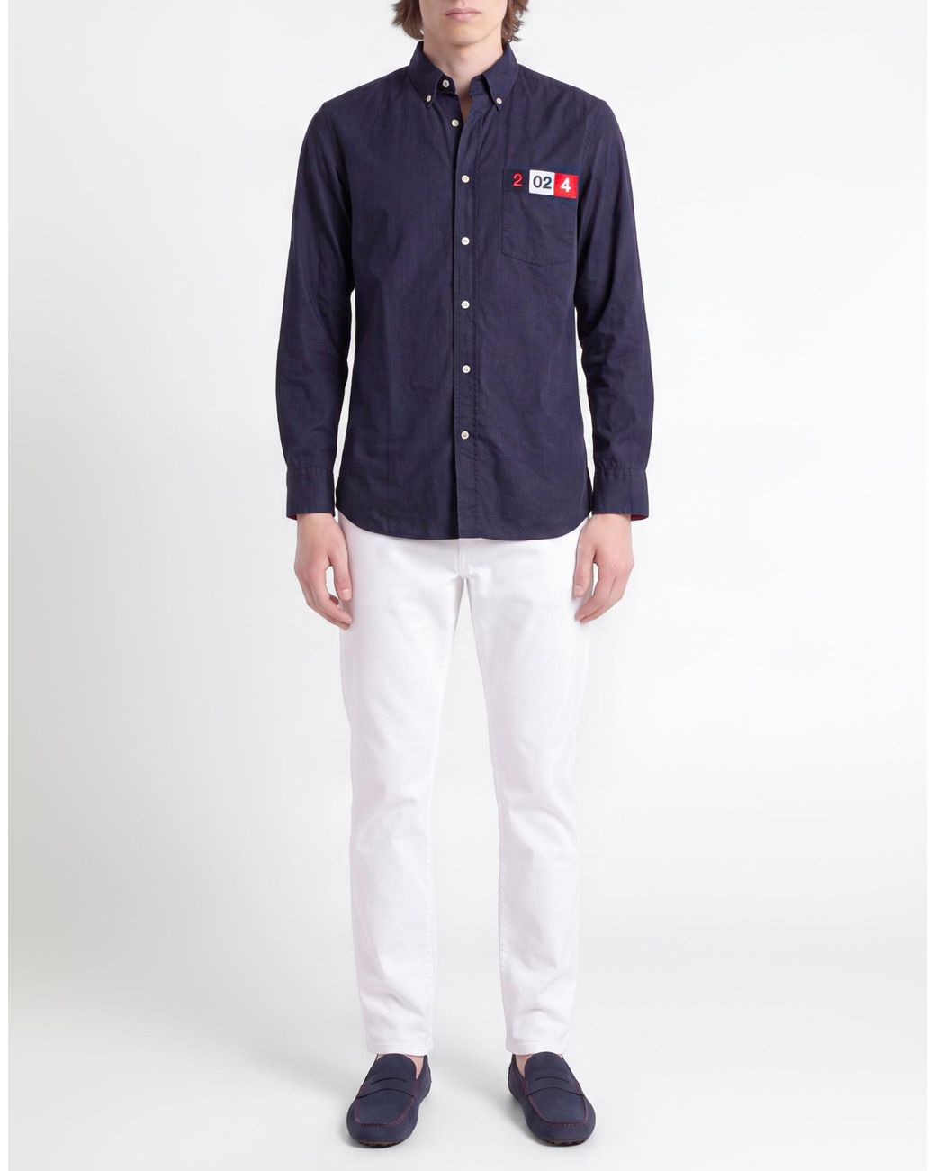 Façonnable Blue Midnight Shirt Cotton for men