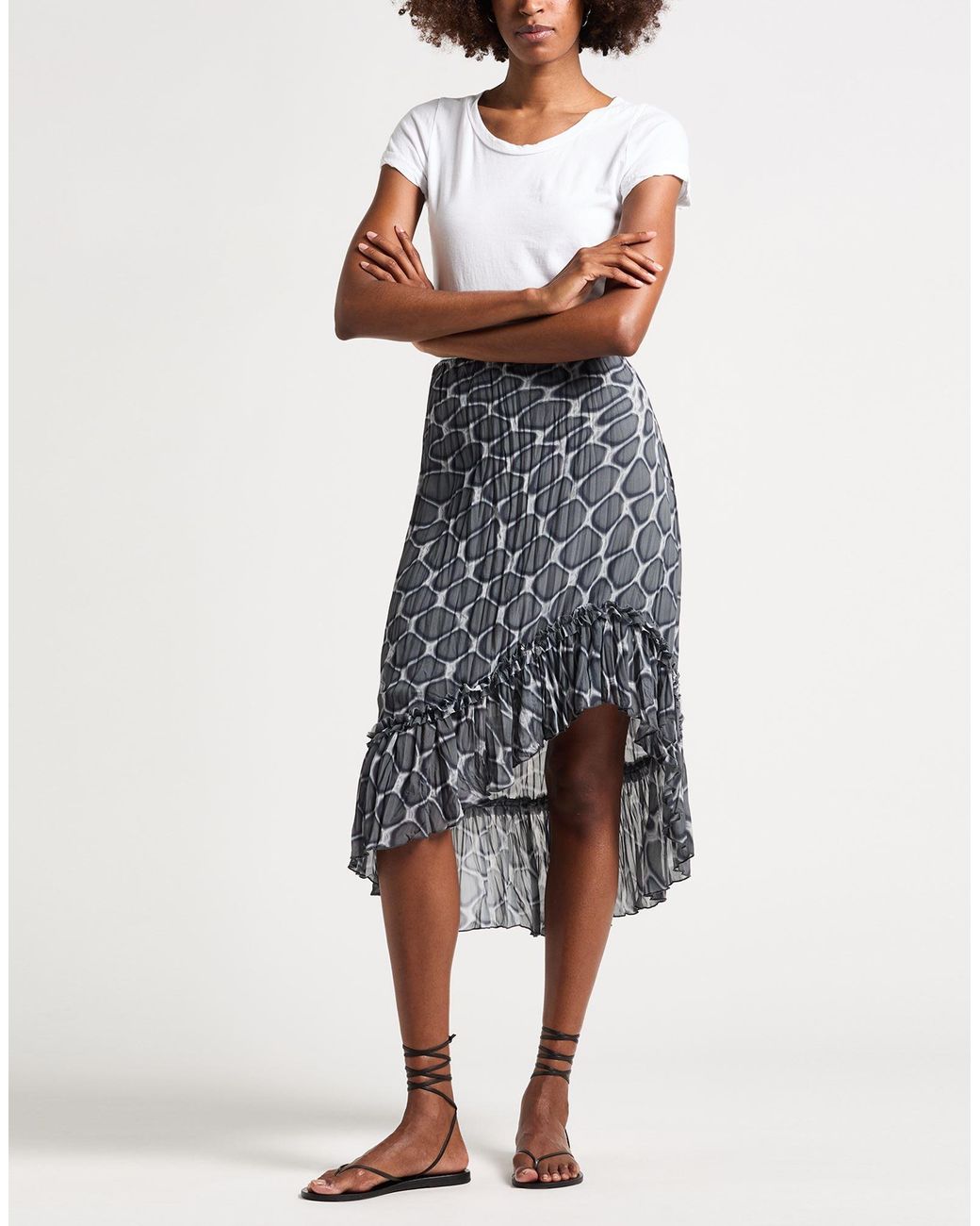 WOOD WOOD Gray Midi Skirts