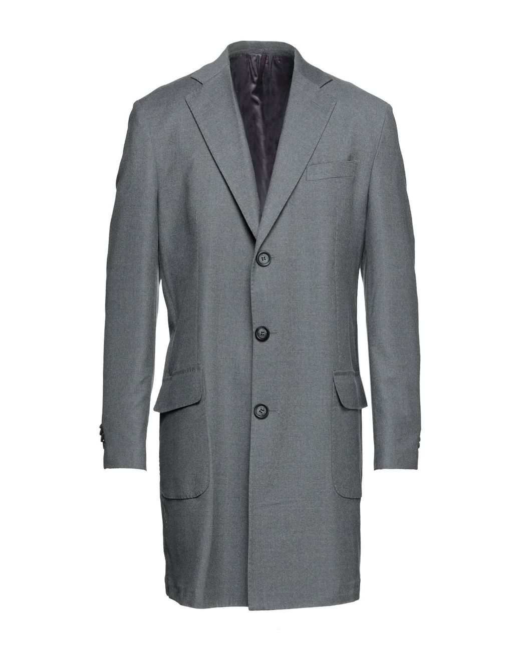 Entre Amis Flannel Coat in Grey (Grey) for Men | Lyst Australia
