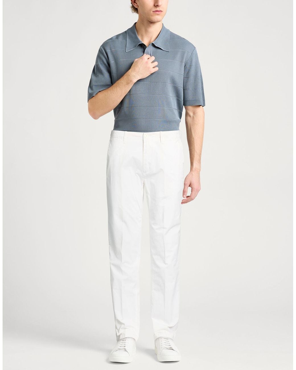 Corneliani White Pants Cotton, Elastane for men